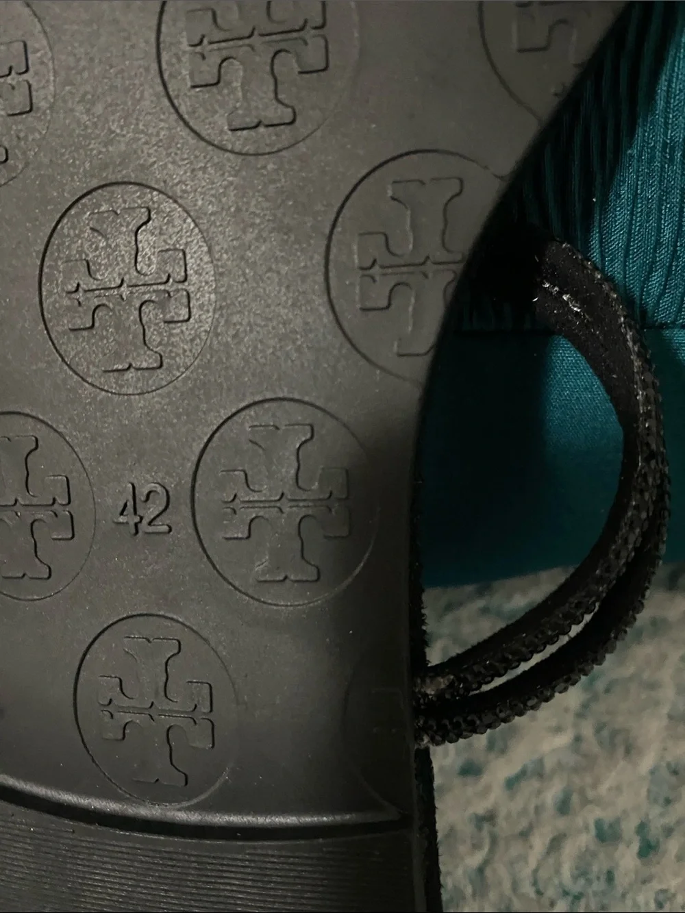 Tory Burch Black Logo Medallion Thong Sandals